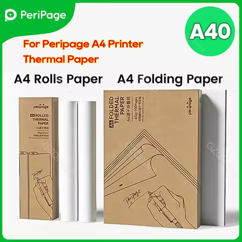 PeriPage A4 Fold Roll Thermal Paper For Peripage A40 Printer Keep Long-term Quick-dry Thermal A4 Pap