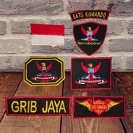 LOGO BORDIR GRIB JAYA KOMPLIT/KOMANDO SATGAS / ORMAS GRIB JAYA FULSET MURAH 7 MACAM