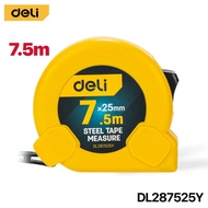 DELI 7.5m x 25mm Steel Measuring Tape DL287525Y Metric Inch Measure Pita Pengukur 7.5 Meter Professi