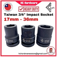 [ SYG ] 3/4" Sq.DR 6PT, SA-17 mm ~ 36 mm Standard and Long Deep Impact Socket , Air Tool Socket, Imp