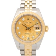 【二手】ROLEXDatejust 10鑽腕錶，Z字頭，香檳色，電腦錶盤，新鑲鑽，179173G CH/K/NP，18K（黃金）不銹鋼