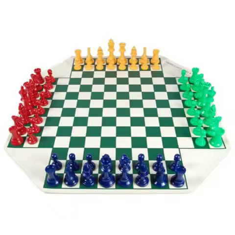 4-WAY Chess Set 4-player Chess Board Games Medieval Chess Set With Chessboard 68 Chess Pieces King 9