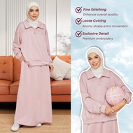 ZOE ARISAH Nicola Jumper Blouse Set Skirt Airport Outfit Baju Suit Wanita Scuba Sports Outdoor Activ