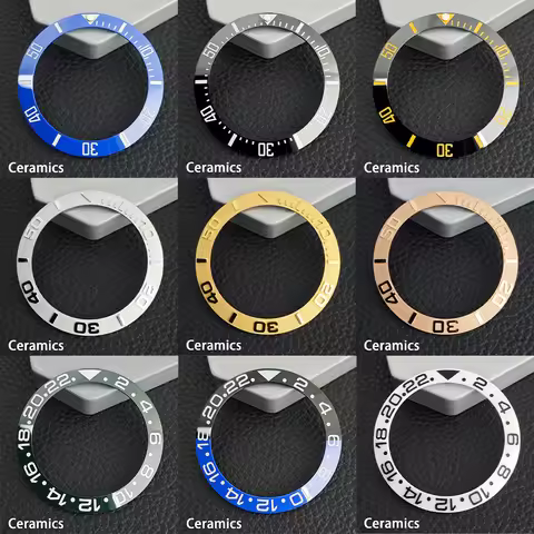 40MM Watch Bezel Fits Watch Replace Watch Bezel Inserts Mechanical Watch Accessories Ceramic/Aluminu