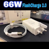 [UK 3 PIN 66W] VIVO Y35 Y36 V25 V23 V23e Y78 X70 V21 IQOO Z5 Fast Charging Adapter Support Flash Cha