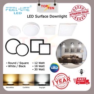 Feel Lite Surface Downlight 12W 18W 30W Led Downlight For Concrete Ceiling White/Black Frame Living 