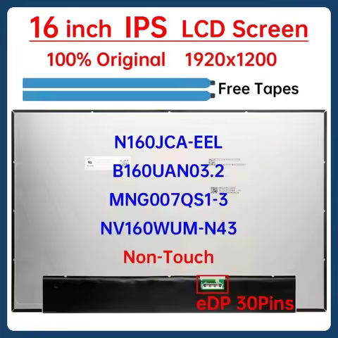 16" LCD Screen NV160WUM-N43 MNG007QS1-3 N160JCA-EEL B160UAN03.2 Display Matrix Panel Replacement 192