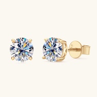 Brand new  Fine Jewelry Classic 0.8ct Yellow Gold 10K 14K Moissanite Earrings Screw Back 10k Gold Ea
