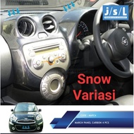 Nissan March Carbon Panel Dashboard Audio 4pcs