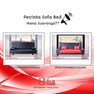Sofa Bed Minimalis Merk " Halo Sofa" Bahan Kulit Anti Kotor di Medan