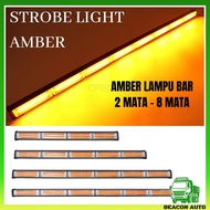 WESHOW Lampu Lori LED Kelip-Kelip Amber Lampu Beacon Warning Light Led Light Bar Yellow Aksesori Lor