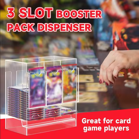 [K]3 Slot Booster Pack Dispenser Compatible with Trading Cards Easily Fit Entire Booster Box acrylic
