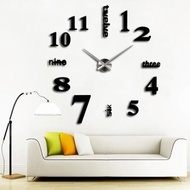 Lightinthebox 39W DIY 3D Mirror Numbers Sticker Black Wall Clock Home Decor Design