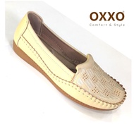 OXXO รองเท้าคัชชูส้นเตี้ย รองเท้าเพื่อสุขภาพหนังนิ่ม oxxo พี้นแบน หนังนิ่มมาก พี้นยางสั่งทำพิเศษ พี้นสูง1เซน ใส่สบาย X11605