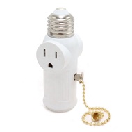 Pull Chain 2/3 Prong Light Socket Adapter E26/E27 Light Bulb Outlet Socket Polarized Plug Converter
