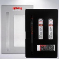 德國 紅環 rOtring 600 限定版自動鉛筆/筆芯/橡皮擦禮盒組: 黑色/0.5mm