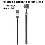 For Insta360 X3/x4 One X2/RS Adjustable Carbon Fiber Invisible Selfie Stick Extension Rod Accessories