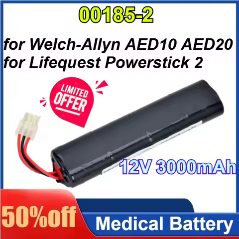 00185-2 12V 3000mAh for Welch-Allyn AED10 AED20 for Lifequest Powerstick 2 Grason Stadler AED Medica