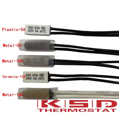 50PCS KSD9700 Thermostat 40 45 degree 5A/10A/16A 250V Temperature Thermal Control Switch nc/no 40/45