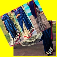 CHEAPEST Chiffon Saree with Satin Strips & Embroidery Border | Includes Unstitched Blouse Fabric | L