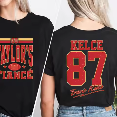 Go Taylors Fiance T Shirt Casual Football T-Shirt in My Chiefs Era Karma 87 TShirt Cotton Short Slee