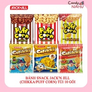 Jack'n Jill (Chikki/Puff Corn) snacks, bag of 10