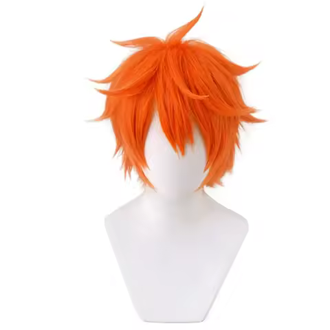 Soyusunny Haikyuu Hinata Shoyo Cosplay Wig Short Orange Costume Halloween Wigs for Men Boys Anime Pa