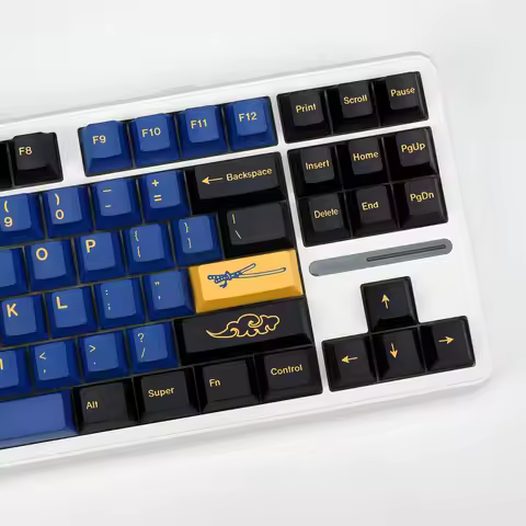 KBDiy Retro Blue Samurai GMK Keycap Hangul PBT Cherry Profile Alice ISO Keycaps Custom For Mechanica