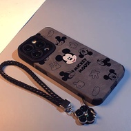 Cute Mickey Minnie with camellia chain cases compatible for Iphone 1715 14 pro max 13 pro max ins 11