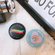 Rainbow同志遊行彩虹別針霧面胸針胸章徽章2件組