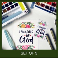 Child of God Design | Christian Ezlink Card Sticker | Set of 5