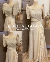 Filipiniana chiffon pleated dress - formal wear