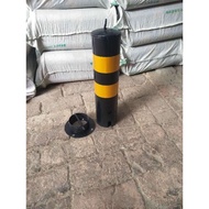 Removable metal bollard post with key lock system, 500 mm