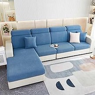 Wear-resistant Sofa Cover Sofa Protective Cover High Elasticity Non-slip Soft Sofa Cover Home Protective Cover L-Shape Sofa Cover (Color : Blue, Size : LARGE M COVER)