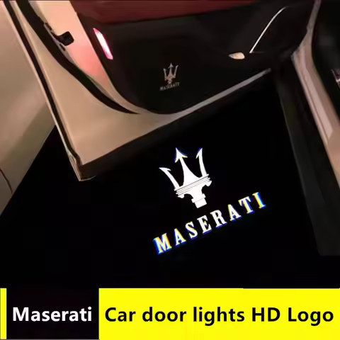 2pcs For Maserati Logo Light Shadow Light For Maserati Levante Ghibli Quattroporte SQ4 SQ2 Q2 Masera