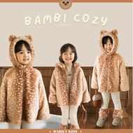 Babily Kids l Bambi cozy Children's Clothing Winter Coat Long Sleeves Fluffy Leg Cover Set