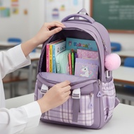 Icon Combo High School School Bag with Compatible Motif, Free Bonus Kuromi Girls, Latest Package for