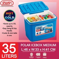 ZOOEY BRAND HIGH-QUALITY COOLER BOX POLAR ICE BOX 35 LITER PLAIN LID/100% INSULATED CONTAINER HM