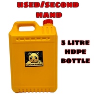 [SECOND HAND] HDPE 5L/ 5kg Bottle Plastic Container Jerry Can / Plastic Drum/ Square/ Yellow