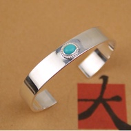 Dazhuo Handmade Takahashi Goro Goros Silver Rope Loose Beat Bracelet Sterling Silver Turquoise Goros