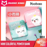 100% ORIGINAL YOOBAO YB-6024 ULTRA LIGHT 10000MAH CUTE MINI POWERBANK WITH TORCH LIGHT MICRO INPUT D