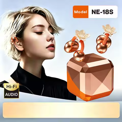 Wireless Earbuds with Earring-Style Accents Compact Convenient Noise-Canceling Bluetooth TWS Earbuds