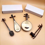 Engraving Folk Music Guzheng Erhu Pipa Liuqin Mini Musical Instrument Model Ornaments Zhongruan Shen