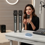 VHF Handheld Mic for Karaoke Party, Outdoor Live Broadcast & Host Events – Rechargeable Mikrofon Tan