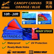Blue Orange Canvas 10ft-20ft / Water Resistance Flexible Sheet Canvas Lowest Price Khemah Kolam Tutu