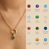 ins Hot Selling Twelve Birthstone Necklace12Birthstone Zircon Necklace Month Stone for Women*lyl#8