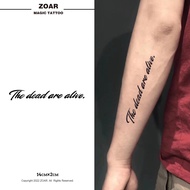 ZOAR A019 tattoo ภาษาอังกฤษสำหรับผู้ชาย ปลอกแขน สติ๊กเกอร์รอยสักสมุนไพร กันน้ำ กันรอย ยาวนาน กึ่งถาว