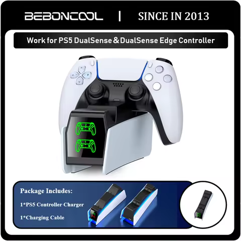 PS5 PRO/PS5 Slim/PS5 Controller Charging Station Dual Fast Charger LED Indicator Charging Stand Dock