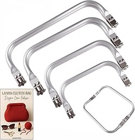 MAROM - Spring Loaded Aluminium Crochet Hook Clasp, 4 Handles for DIY Crochet Hook Bags 16 cm, 18 cm