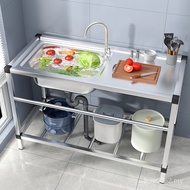 Kitchen 304 Dishwashing Basin with Bracket Sink Sink Vegetable Washing Basin Sink Stainless Steel Wo